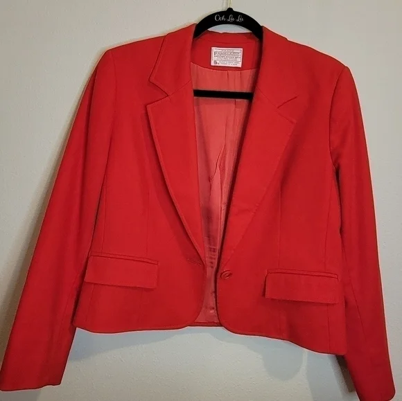 Vintage Pendleton Red Wool Petite Size 8 Coat